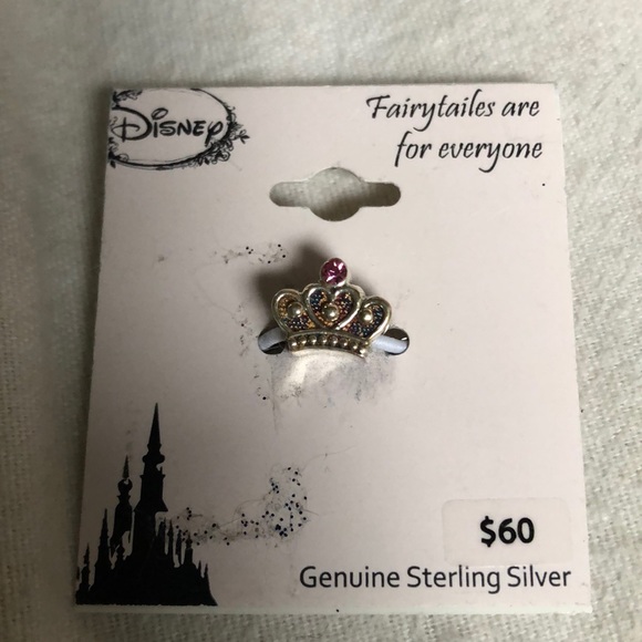 Disney Sterling Silver slide charm Crown new